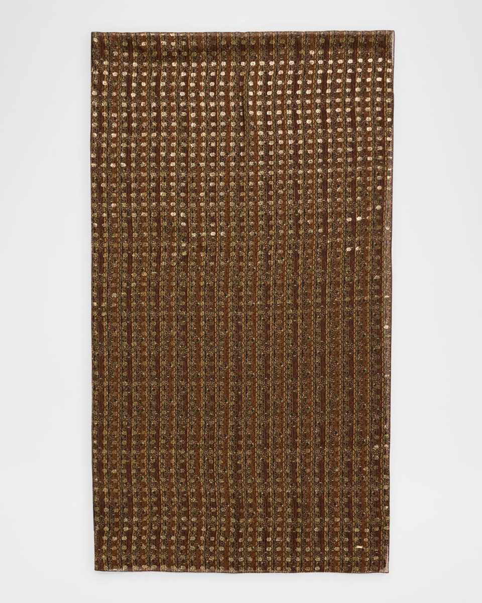 Embellished Paisley-Print Scarf